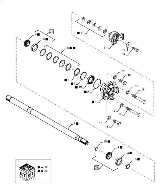 47609498 - Подшипник кон. (без наружн. обоймы) вала прив. моста пер. с муфты парк. КПП TGT8./Mg.